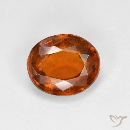1.62ct Natural Medium-Dark Orange Hessonite Garnet, Oval, VS