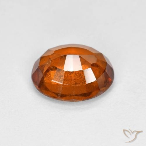 Hessonite Garnet Gemstone in 7.9 x 6.7 mm Size for Sale, Hessonite Garnet Stone in Medium-Dark Orange Color
