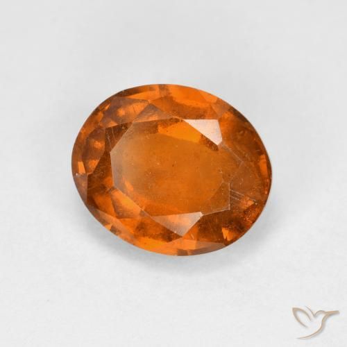 2.48 ct Orange Hessonite Garnet Stone, Natural Hessonite Garnet in Oval Facet Shape for Sale