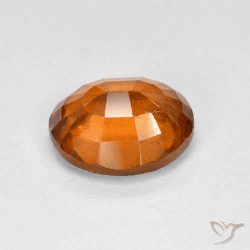 Hessonite Garnet Gemstone in 8.9 x 7.4 mm Size for Sale, Hessonite Garnet Stone in Medium-Dark Orange Color
