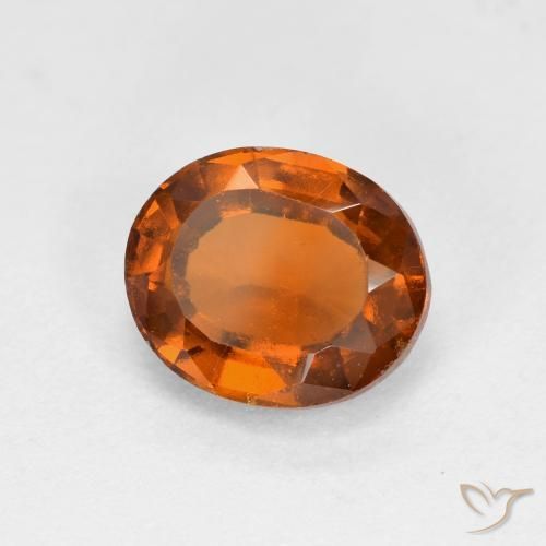 2.14 ct Orange Hessonite Garnet Stone, Natural Hessonite Garnet in Oval Facet Shape for Sale