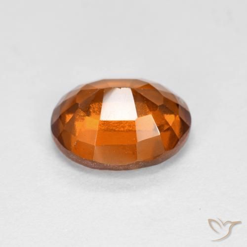Hessonite Garnet Gemstone in 8.4 x 7 mm Size for Sale, Hessonite Garnet Stone in Medium-Dark Orange Color
