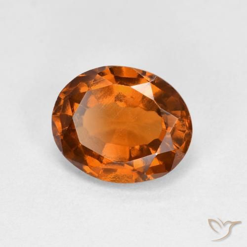 1.56 ct Orange Hessonite Garnet Stone, Natural Hessonite Garnet in Oval Facet Shape for Sale