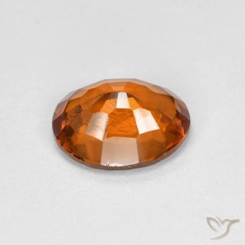 Hessonite Garnet Gemstone in 7.9 x 6.5 mm Size for Sale, Hessonite Garnet Stone in Medium-Dark Orange Color