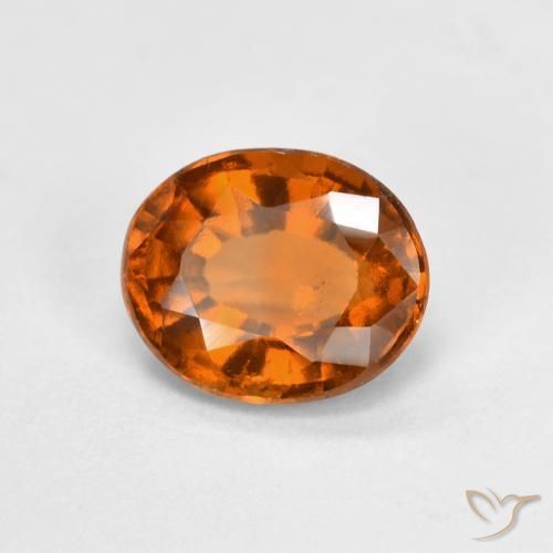 1.54 ct Orange Hessonite Garnet Stone, Natural Hessonite Garnet in Oval Facet Shape for Sale