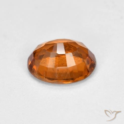 Hessonite Garnet Gemstone in 7.7 x 6.3 mm Size for Sale, Hessonite Garnet Stone in Medium Orange Color