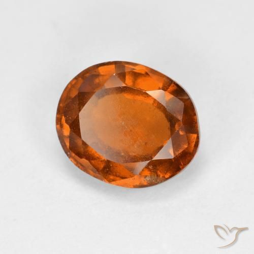 2.01 ct Orange Hessonite Garnet Stone, Natural Hessonite Garnet in Oval Facet Shape for Sale