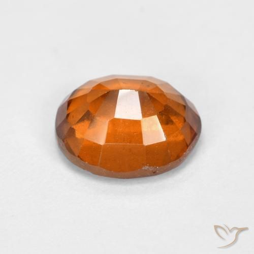 Hessonite Garnet Gemstone in 8.2 x 6.8 mm Size for Sale, Hessonite Garnet Stone in Reddish Orange Color