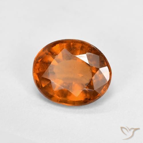 1.48 ct Orange Hessonite Garnet Stone, Natural Hessonite Garnet in Oval Facet Shape for Sale