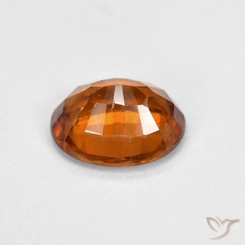 Hessonite Garnet Gemstone in 7.7 x 6.4 mm Size for Sale, Hessonite Garnet Stone in Medium-Dark Orange Color