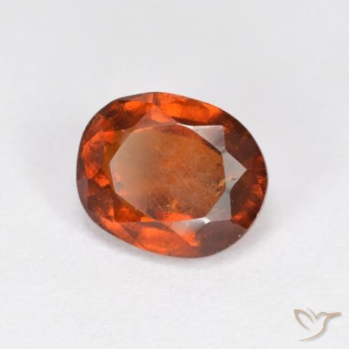 1.43 ct Orange Hessonite Garnet Stone, Natural Hessonite Garnet in Oval Facet Shape for Sale