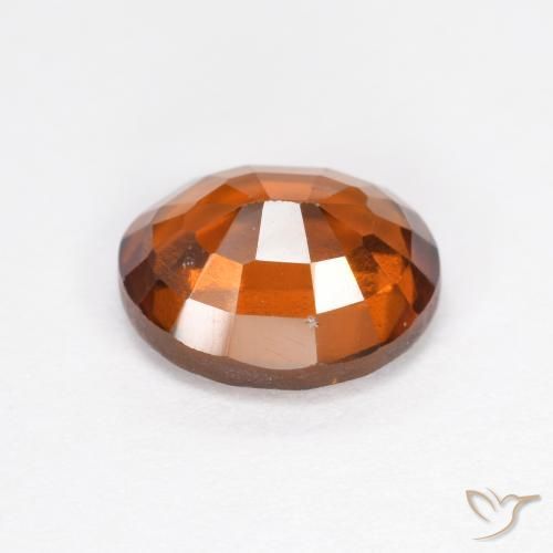 Hessonite Garnet Gemstone in 8.5 x 7.2 mm Size for Sale, Hessonite Garnet Stone in Amber Orange Color