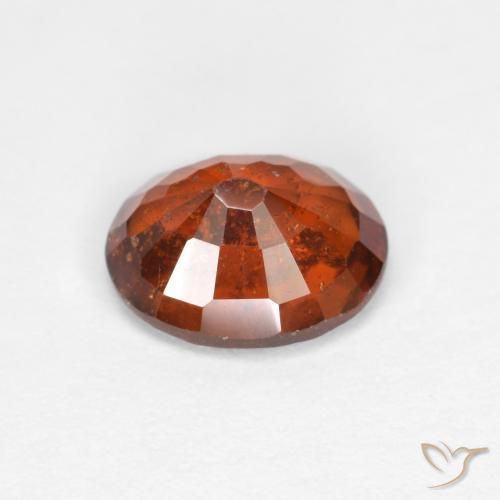 Hessonite Garnet Gemstone in 7.8 x 6.4 mm Size for Sale, Hessonite Garnet Stone in Deep Orange Color