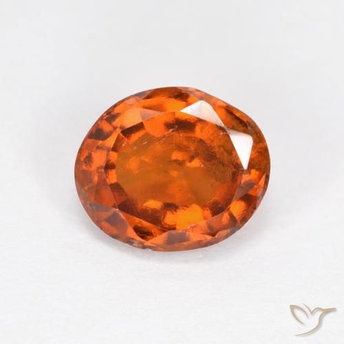 1.70ct Natural Reddish Orange Hessonite Garnet, Oval, VS-SI