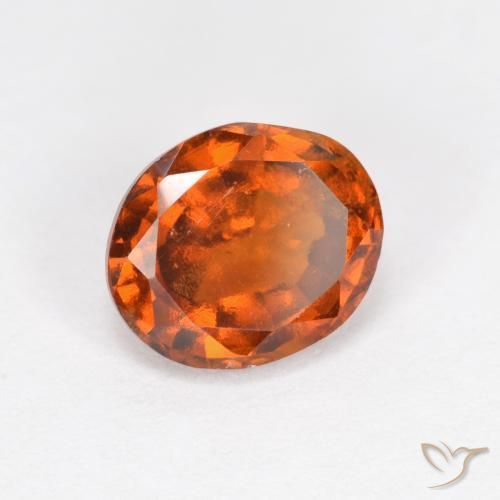 1.70 ct Orange Hessonite Garnet Stone, Natural Hessonite Garnet in Oval Facet Shape for Sale
