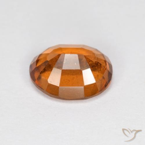 Hessonite Garnet Gemstone in 8.3 x 6.9 mm Size for Sale, Hessonite Garnet Stone in Medium-Dark Orange Color