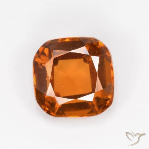 1,69 ct kissenschliff oranger Hessonit-Granat aus Madagaskar, Größe 7 x 7mm, Garantiert natürlicher Edelstein, VVS-VS Reinheit, 1 Stück Hessonit-Granat in Mitteldunkles Orange Farbe, Mohs-Härte von 6,5 - 7,5 Geeignet für den täglichen Gebrauch im Schmuck, Photo A