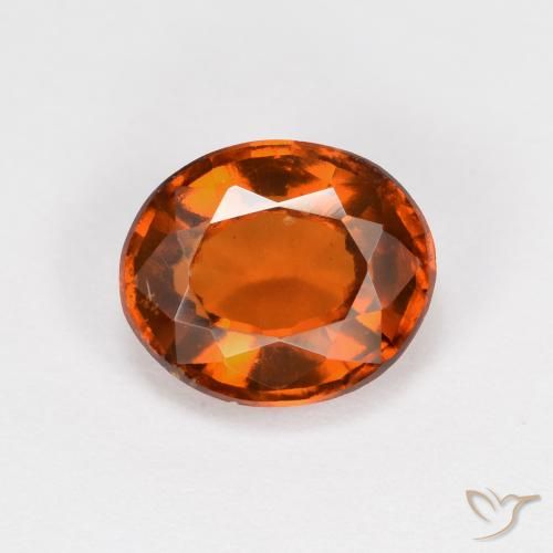 1.62ct Natural Deep Orange Hessonite Garnet, Oval, VS