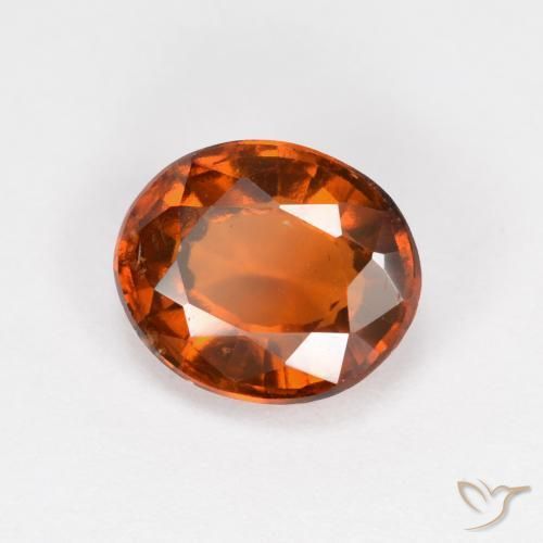 1.62 ct Orange Hessonite Garnet Stone, Natural Hessonite Garnet in Oval Facet Shape for Sale
