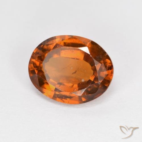 2.14 ct Orange Hessonite Garnet Stone, Natural Hessonite Garnet in Oval Facet Shape for Sale