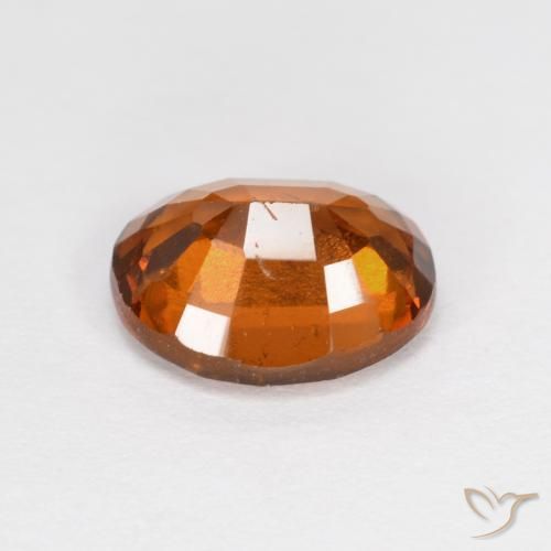 Hessonite Garnet Gemstone in 8.6 x 6.9 mm Size for Sale, Hessonite Garnet Stone in Medium-Dark Orange Color