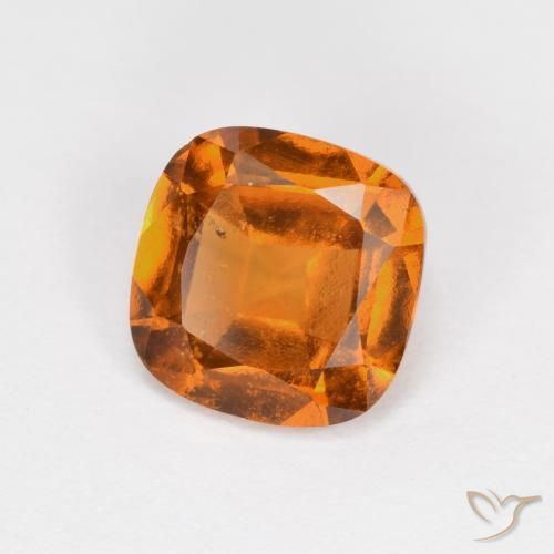 1.55 ct Orange Hessonite Garnet Stone, Natural Hessonite Garnet in Cushion-Cut Shape for Sale