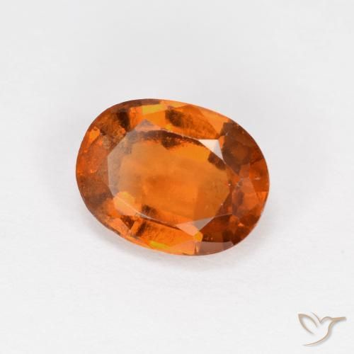 1.66 ct Orange Hessonite Garnet Stone, Natural Hessonite Garnet in Oval Facet Shape for Sale