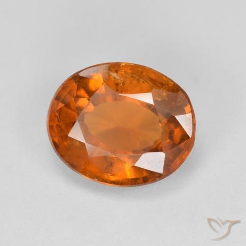 2.60 ct Orange Hessonite Garnet Stone, Natural Hessonite Garnet in Oval Facet Shape for Sale
