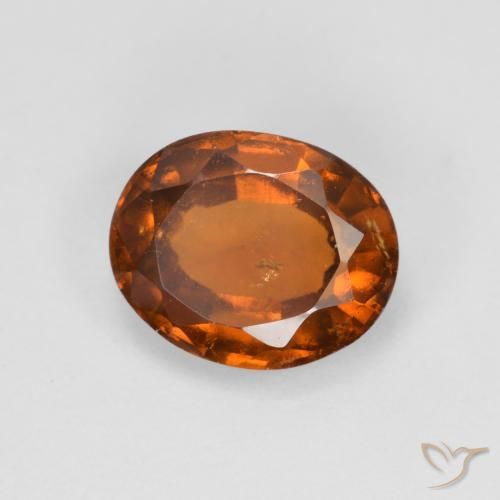 2.25 ct Orange Hessonite Garnet Stone, Natural Hessonite Garnet in Oval Facet Shape for Sale