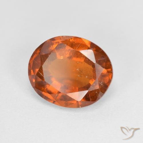 2.54 ct Orange Hessonite Garnet Stone, Natural Hessonite Garnet in Oval Facet Shape for Sale