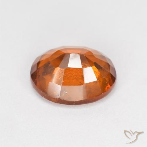 Hessonite Garnet Gemstone in 9 x 7.4 mm Size for Sale, Hessonite Garnet Stone in Medium Orange Color