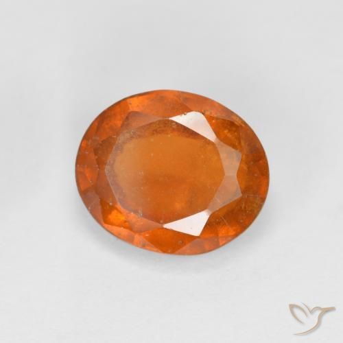 2.22 ct Orange Hessonite Garnet Stone, Natural Hessonite Garnet in Oval Facet Shape for Sale