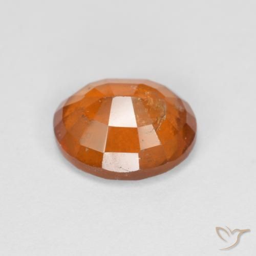 Hessonite Garnet Gemstone in 8.5 x 7.1 mm Size for Sale, Hessonite Garnet Stone in Deep Orange Color