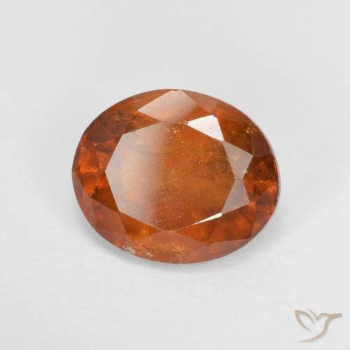 2.54 ct Orange Hessonite Garnet Stone, Natural Hessonite Garnet in Oval Facet Shape for Sale