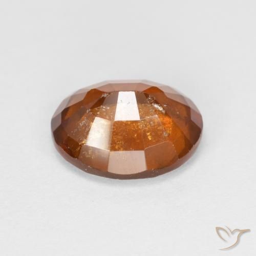 Hessonite Garnet Gemstone in 9.1 x 7.5 mm Size for Sale, Hessonite Garnet Stone in Reddish Orange Color