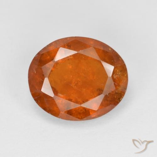Amber Orange Granato essonite Gem - 3.1ct Ovale sfaccettato (ID: 617916)