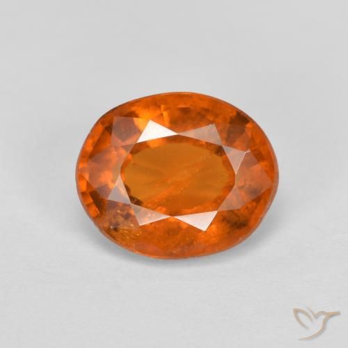 2.10ct Natural Deep Orange Hessonite Garnet, Oval, VS-SI
