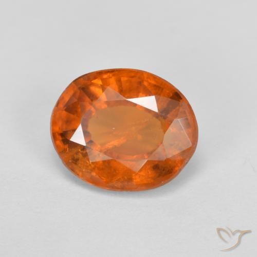 2.10 ct Orange Hessonite Garnet Stone, Natural Hessonite Garnet in Oval Facet Shape for Sale