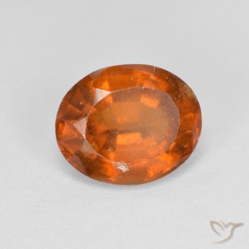2.27 ct Orange Hessonite Garnet Gemstone, Hessonite Garnet Gem in Oval Facet Shape for Sale.