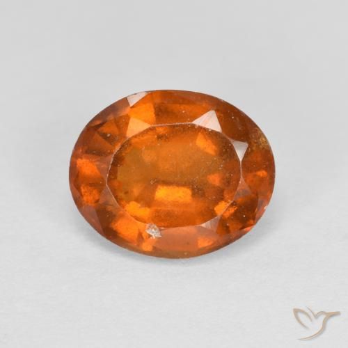 2.27 ct Orange Hessonite Garnet Stone, Natural Hessonite Garnet in Oval Facet Shape for Sale