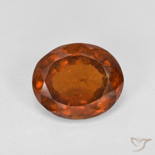 2.19ct Natural Amber Orange Hessonite Garnet, Oval, VS-SI