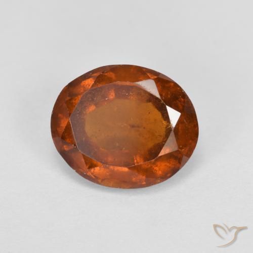 2.19 ct Orange Hessonite Garnet Stone, Natural Hessonite Garnet in Oval Facet Shape for Sale