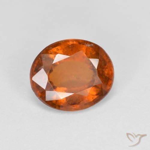 1.93 ct Orange Hessonite Garnet Stone, Natural Hessonite Garnet in Oval Facet Shape for Sale
