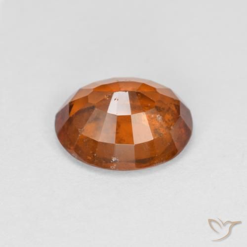 Hessonite Garnet Gemstone in 8.4 x 7.1 mm Size for Sale, Hessonite Garnet Stone in Amber Orange Color