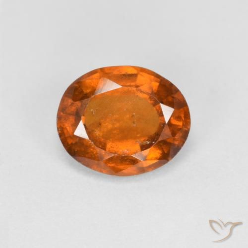 1.66ct Natural Deep Orange Hessonite Garnet, Oval, VS-SI