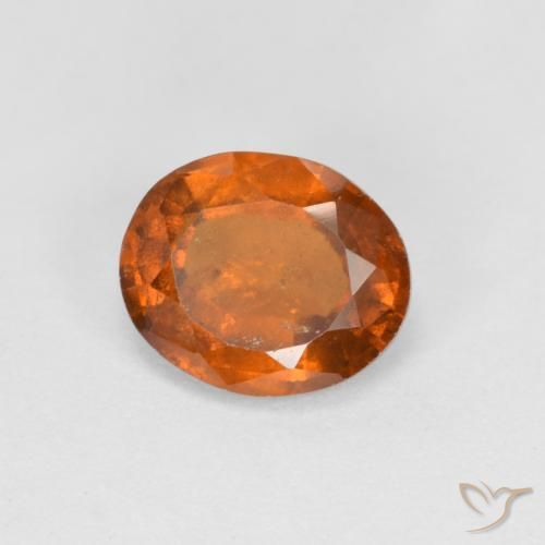 1.66 ct Orange Hessonite Garnet Stone, Natural Hessonite Garnet in Oval Facet Shape for Sale