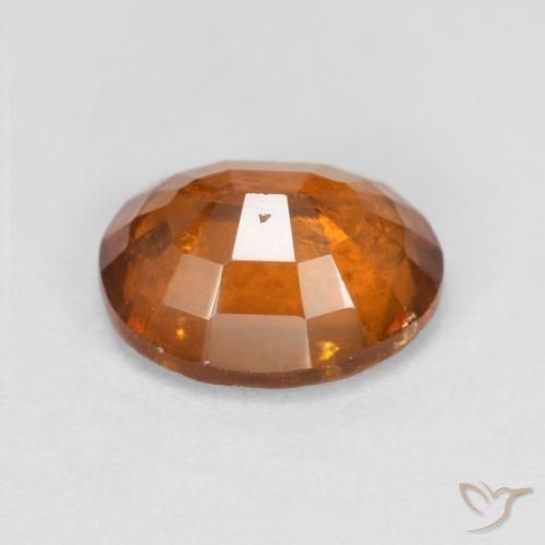 Hessonite Garnet Gemstone in 7.9 x 6.5 mm Size for Sale, Hessonite Garnet Stone in Deep Orange Color