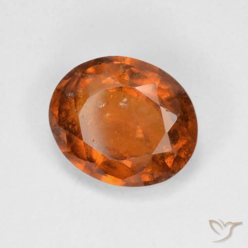 2.93 ct Orange Hessonite Garnet Stone, Natural Hessonite Garnet in Oval Facet Shape for Sale
