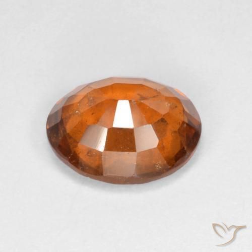 Hessonite Garnet Gemstone in 10 x 8 mm (calibrated) Size for Sale, Hessonite Garnet Stone in Medium-Dark Orange Color