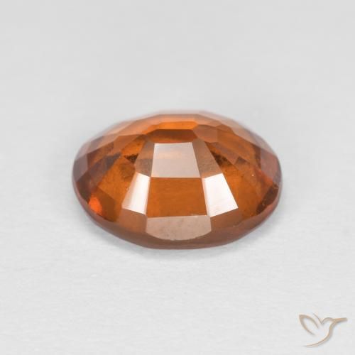 Hessonite Garnet Gemstone in 8 x 6.8 mm Size for Sale, Hessonite Garnet Stone in Deep Orange Color